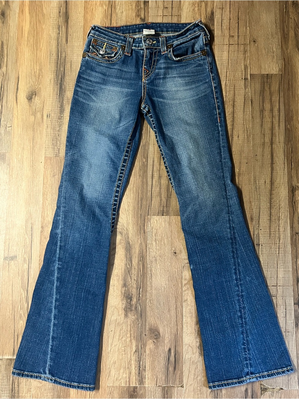 Girl True Religion Joey Medium Wash Flare Jeans Size 14